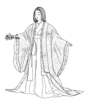 A coloring page of japanese clothing